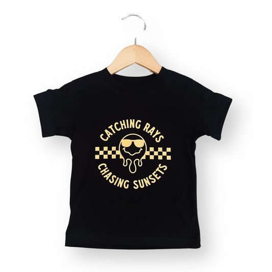 toddler boys t-shirt, toddler boys clothing, toddler boys style, catching rays chasing sunsets, Playground Originals