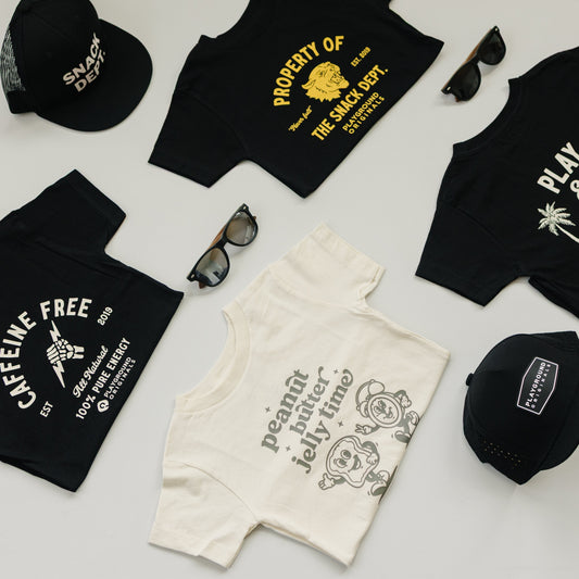 toddler boys t-shirts, hats and sunglasses