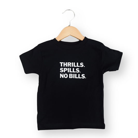 toddler boys t-shirt, toddler boys clothing, toddler boys style, Thrills. Spills. No Bills. , Playground Originals